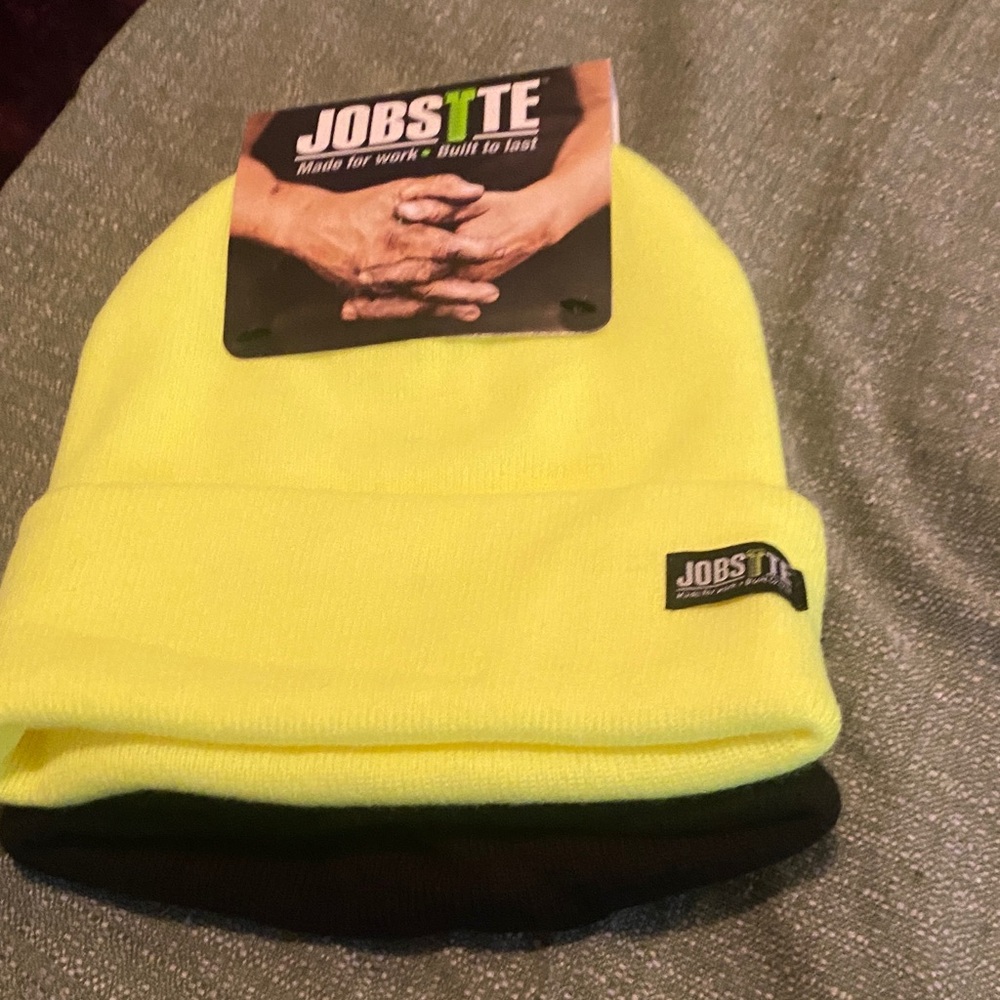 Neon Yellow and Black Beanie